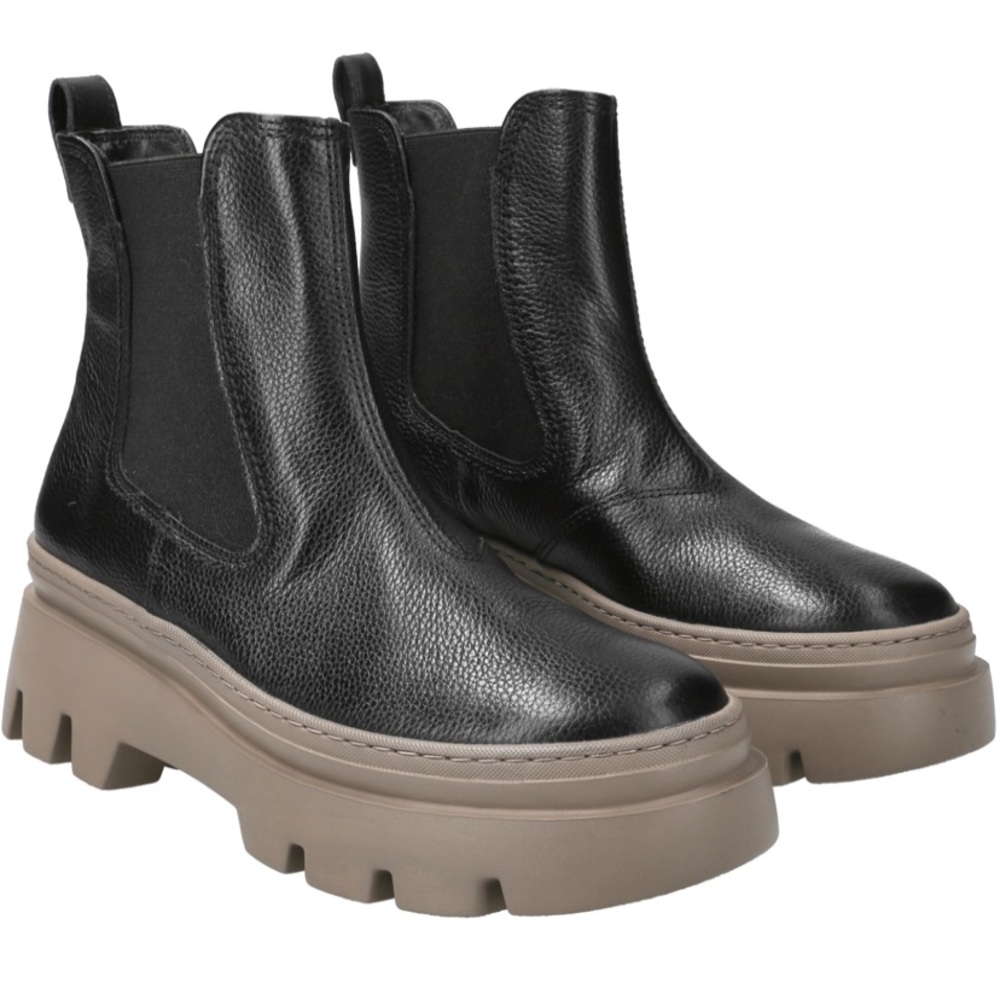 Platform Chelsea Bootie. Black leather. Brand new.